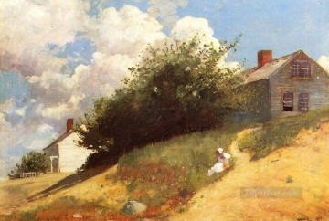 ウィンスロー・ホーマー Painting - 丘の上の家 リアリズム画家ウィンスロー・ホーマー